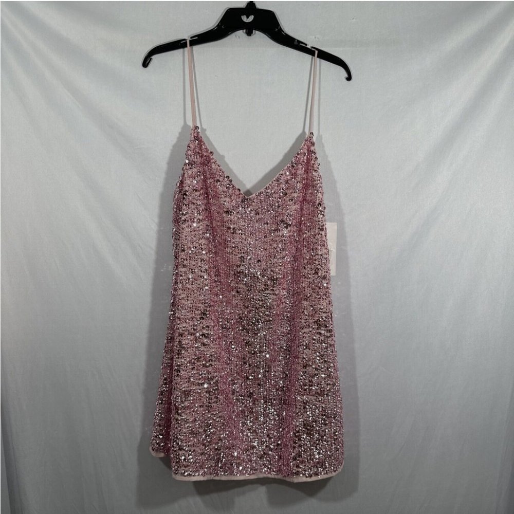 NWT $298 Mac Duggal‎ [ 12 ] Sequin Cocktail Slip Mini Dress Raspberry Pink Q592 - Picture 6 of 16